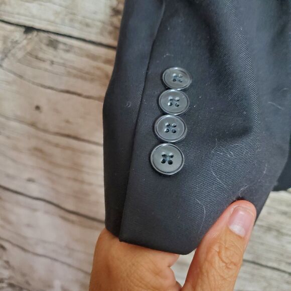 Calvin Klein Black Blazer Size 36R 100% Wool Fair Conditions - Picture 4 of 9